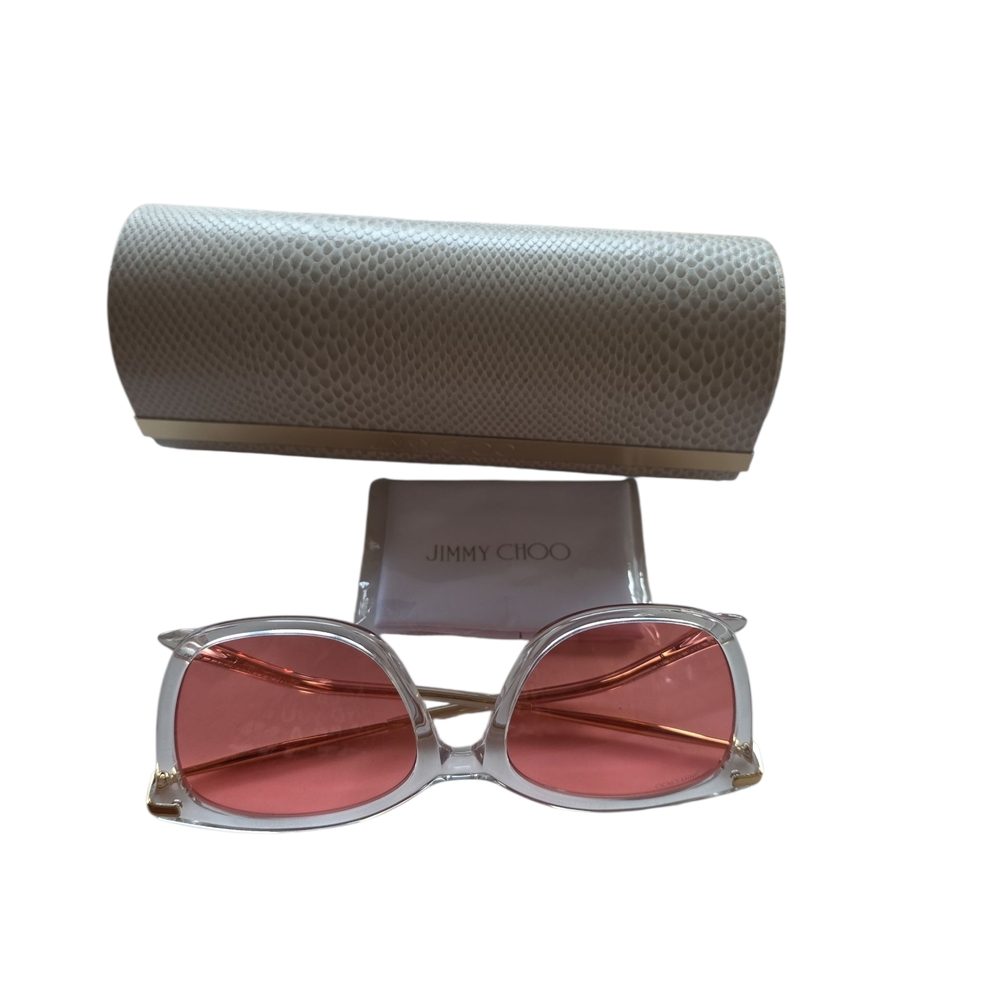 Jimmy Choo Pink Sunglasses Clear Frame with Case